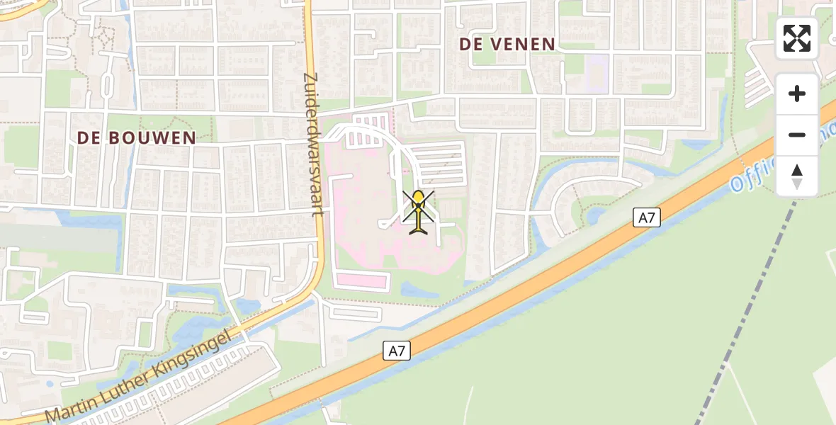 Routekaart van de vlucht: Ambulancehelikopter naar Drachten