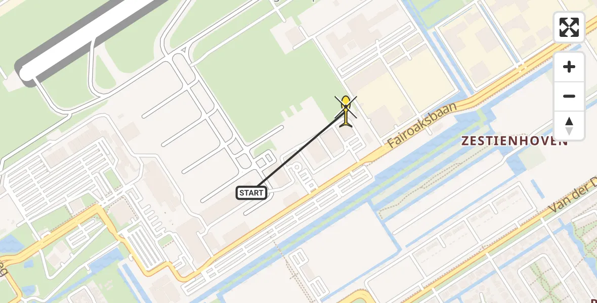 Routekaart van de vlucht: Lifeliner 2 naar Rotterdam The Hague Airport, Brandenburgbaan