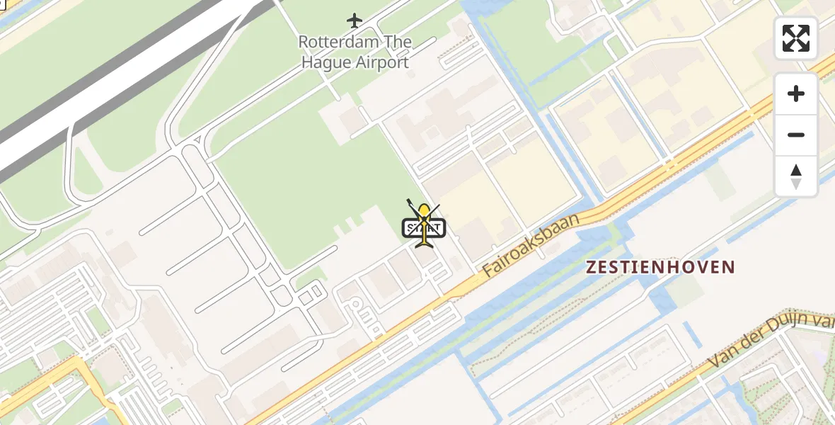Routekaart van de vlucht: Lifeliner 2 naar Rotterdam The Hague Airport, Brandenburgbaan