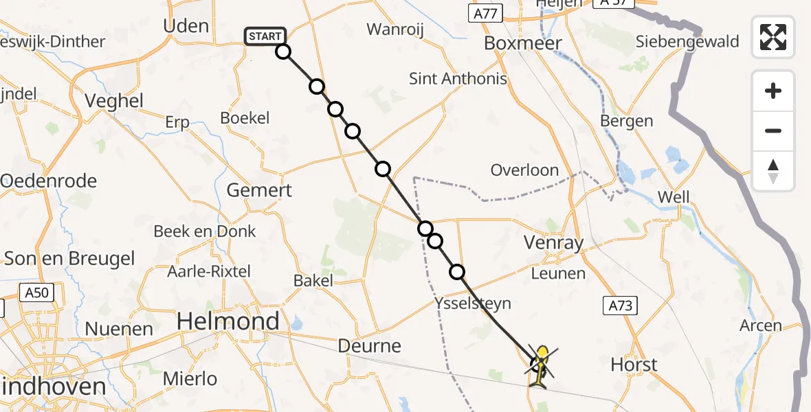 Routekaart van de vlucht: Lifeliner 3 naar America, Oudedijk