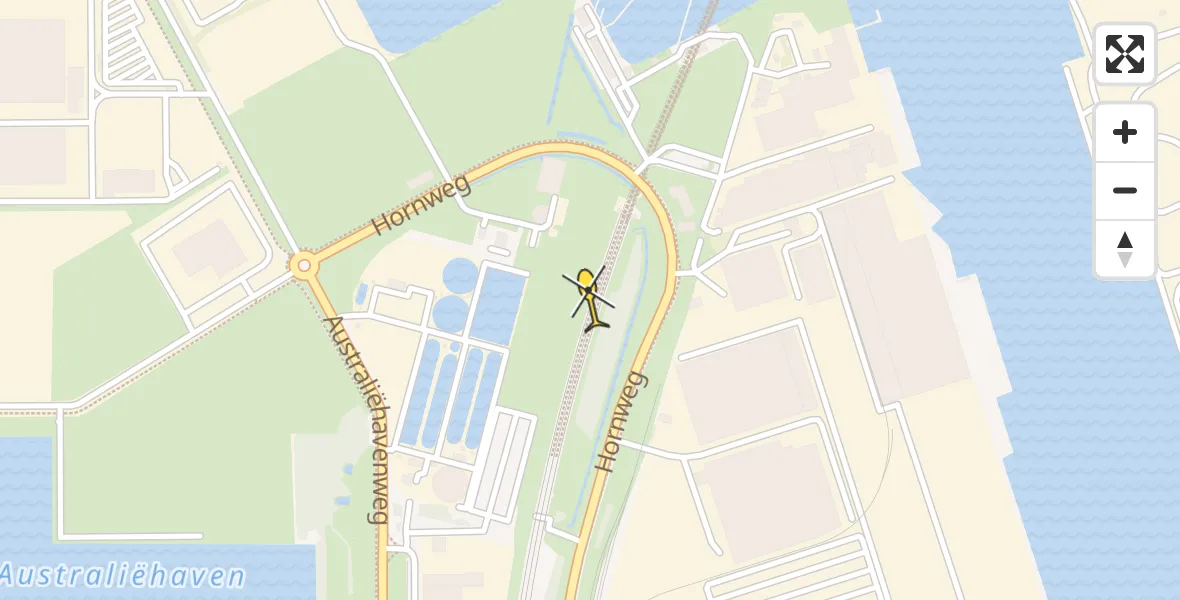 Routekaart van de vlucht: Lifeliner 1 naar Amsterdam Heliport