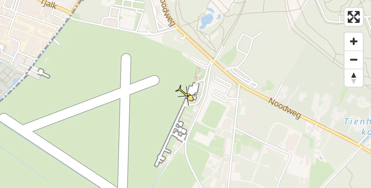 Routekaart van de vlucht: Politiehelikopter naar Vliegveld Hilversum