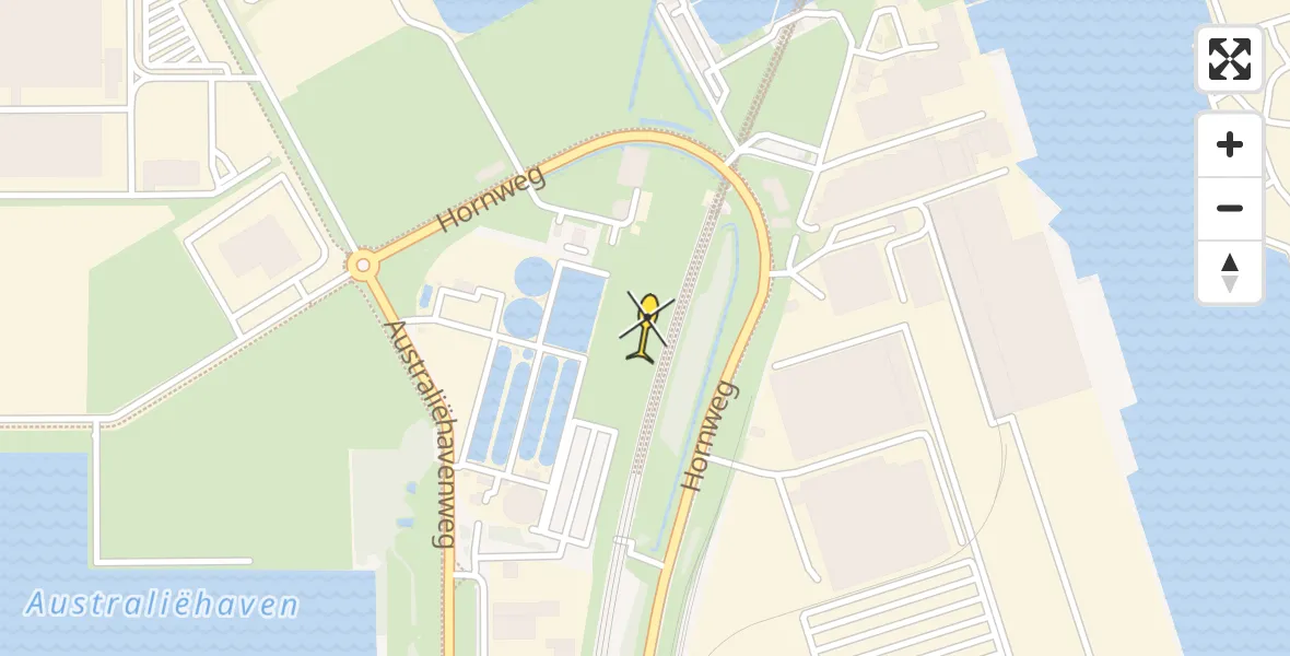 Routekaart van de vlucht: Lifeliner 1 naar Amsterdam Heliport