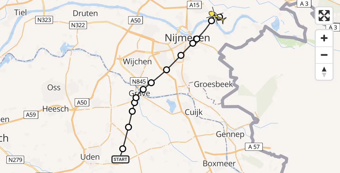Routekaart van de vlucht: Lifeliner 3 naar Haalderen, Houtvennen