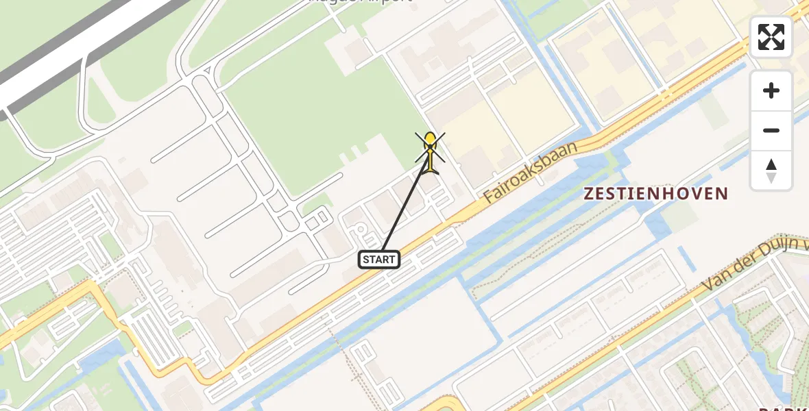 Routekaart van de vlucht: Lifeliner 2 naar Rotterdam The Hague Airport, Brandenburgbaan