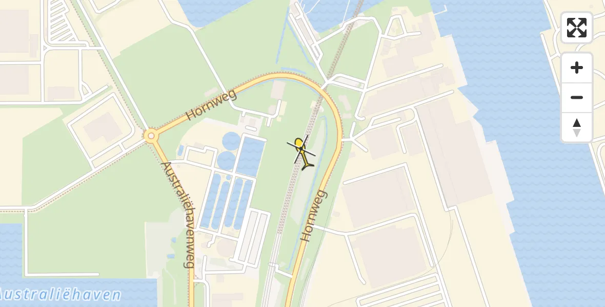 Routekaart van de vlucht: Lifeliner 1 naar Amsterdam Heliport