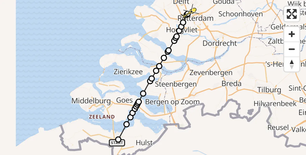 Routekaart van de vlucht: Lifeliner 2 naar Rotterdam The Hague Airport, Finlandweg