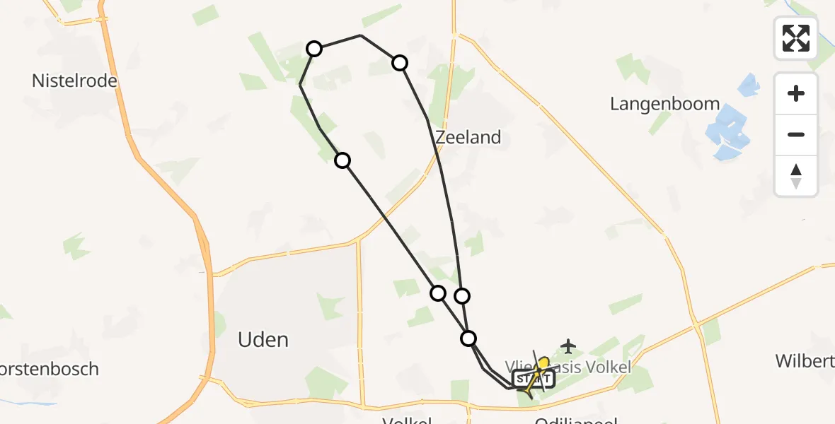 Routekaart van de vlucht: Lifeliner 3 naar Vliegbasis Volkel, Franse Baan