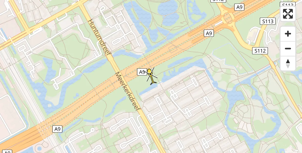 Routekaart van de vlucht: Lifeliner 1 naar Amsterdam