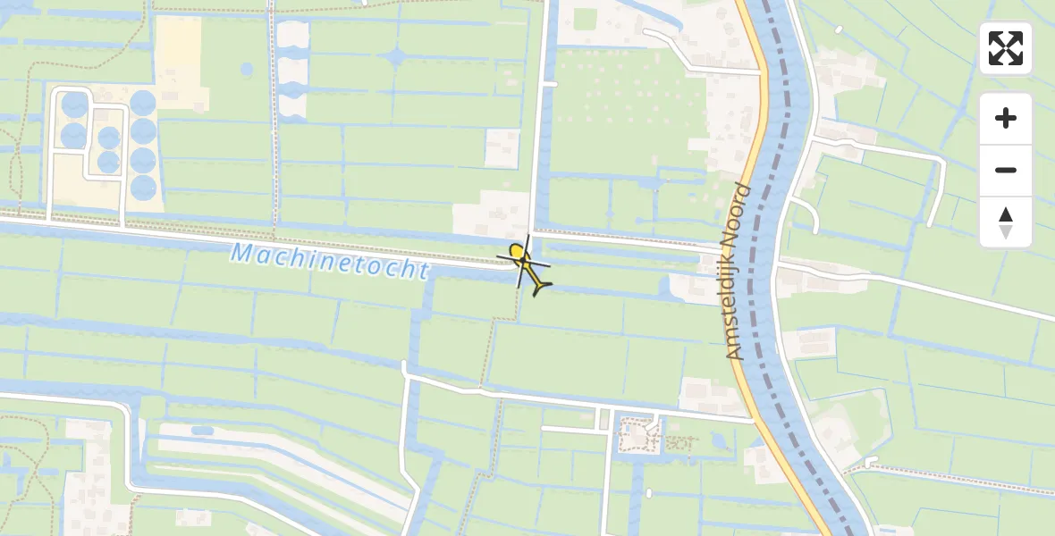 Routekaart van de vlucht: Lifeliner 1 naar Amstelveen