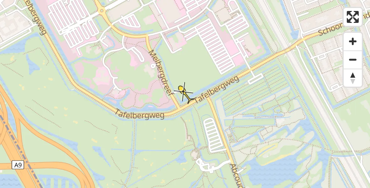 Routekaart van de vlucht: Lifeliner 1 naar Academisch Medisch Centrum (AMC)