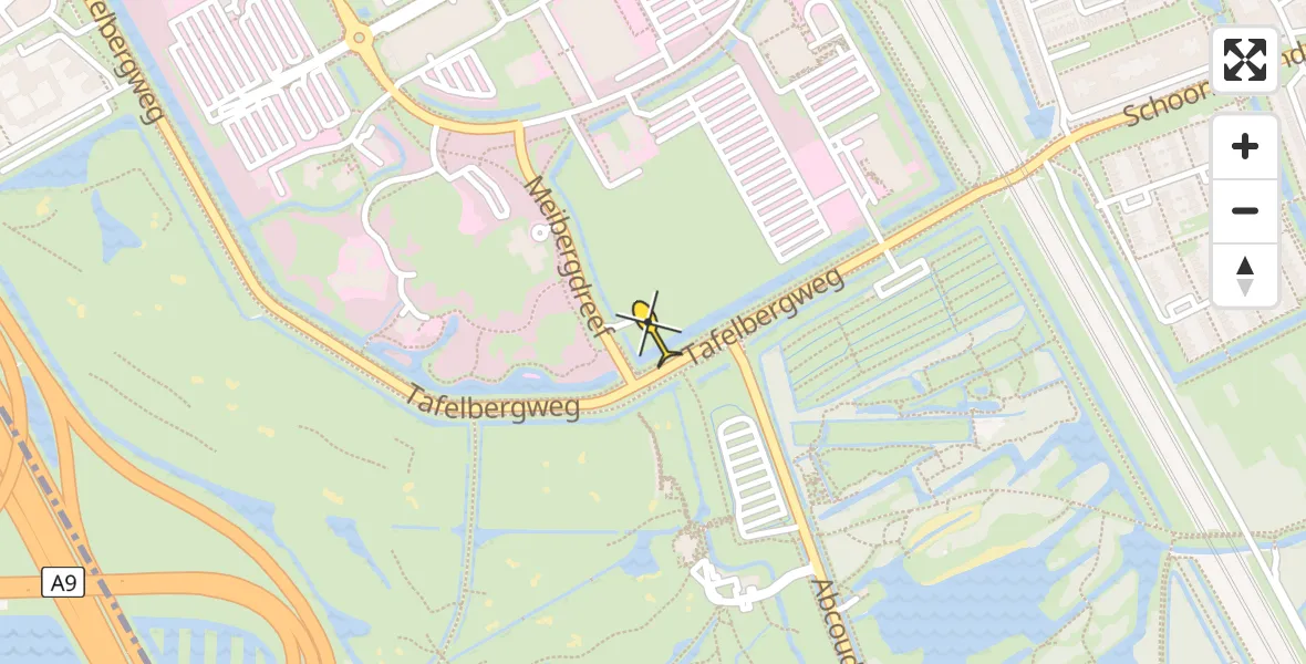 Routekaart van de vlucht: Lifeliner 1 naar Academisch Medisch Centrum (AMC)