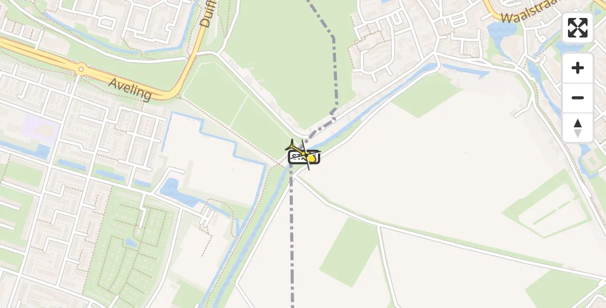 Routekaart van de vlucht: Politieheli naar Poortugaal, Oostpuntsepad