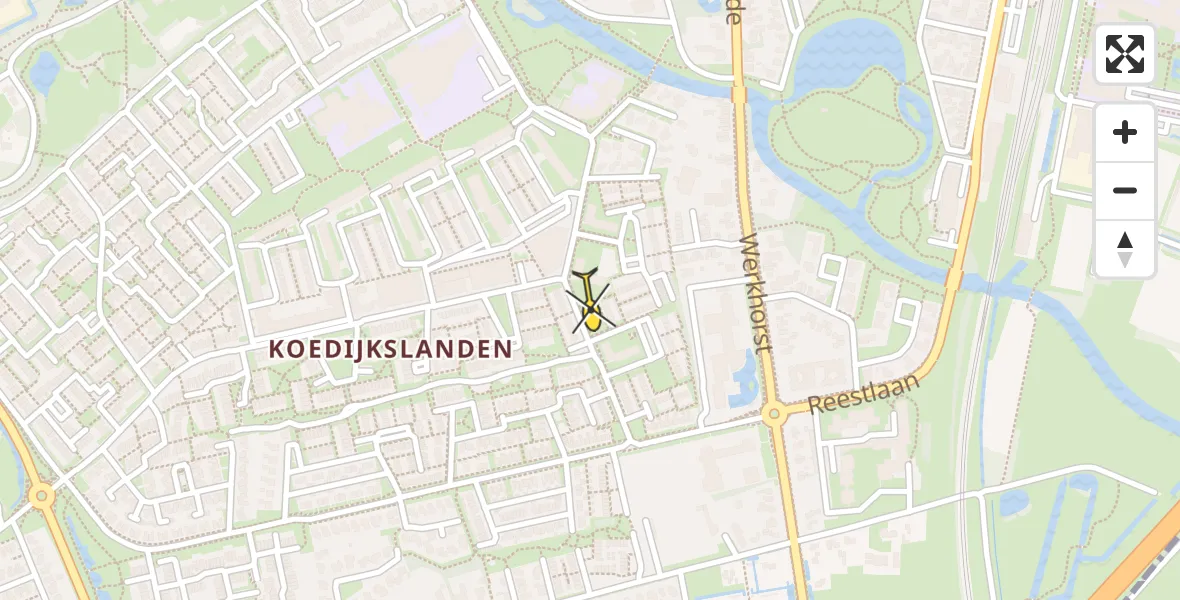 Routekaart van de vlucht: Lifeliner 4 naar Meppel