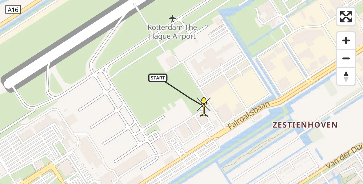 Routekaart van de vlucht: Lifeliner 2 naar Rotterdam The Hague Airport, Brandenburgbaan