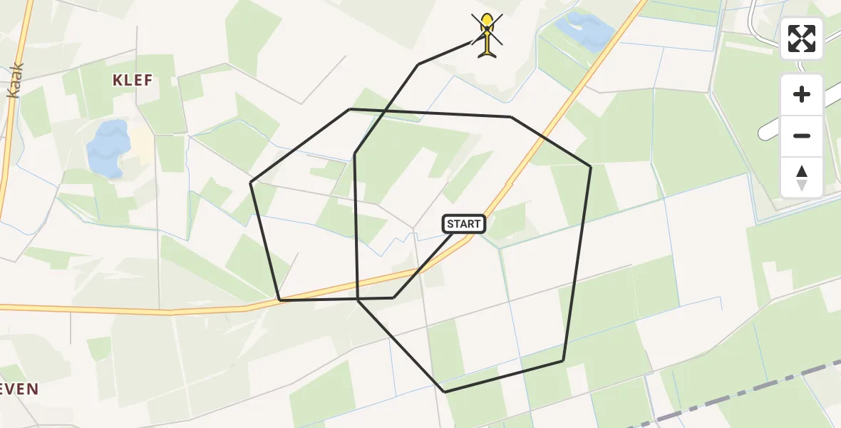 Routekaart van de vlucht: Lifeliner 3 naar Milheeze, Groesvlaas