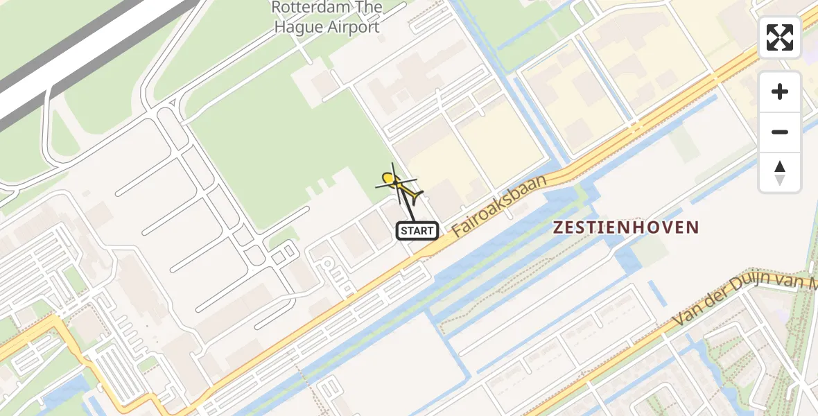 Routekaart van de vlucht: Lifeliner 2 naar Rotterdam The Hague Airport, Brandenburgbaan