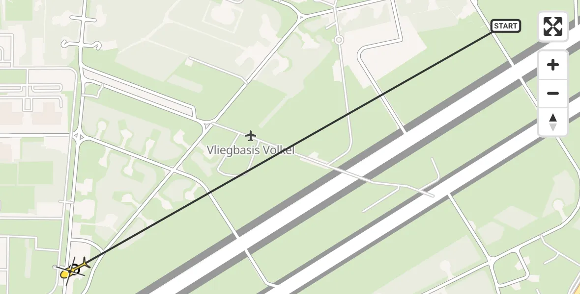 Routekaart van de vlucht: Lifeliner 3 naar Vliegbasis Volkel, Zeelandsedijk