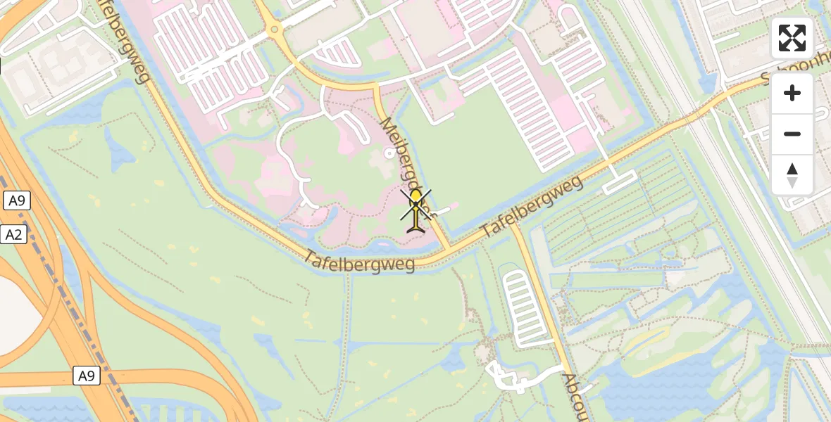 Routekaart van de vlucht: Lifeliner 1 naar Academisch Medisch Centrum (AMC)