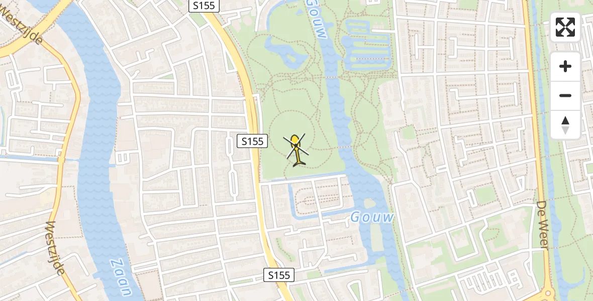 Routekaart van de vlucht: Lifeliner 1 naar Zaandam