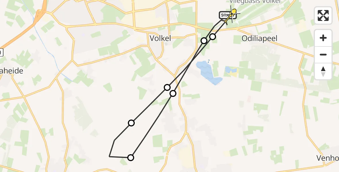 Routekaart van de vlucht: Lifeliner 3 naar Vliegbasis Volkel, Oosterheidestraat