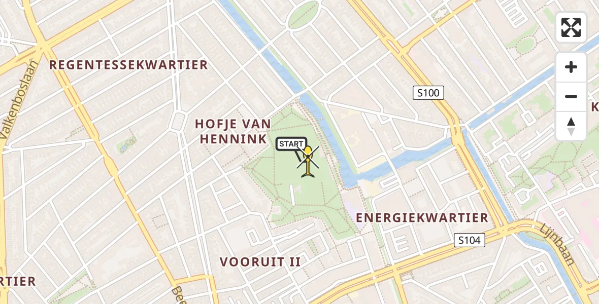 Routekaart van de vlucht: Lifeliner 2 naar Den Haag, Asmansweg