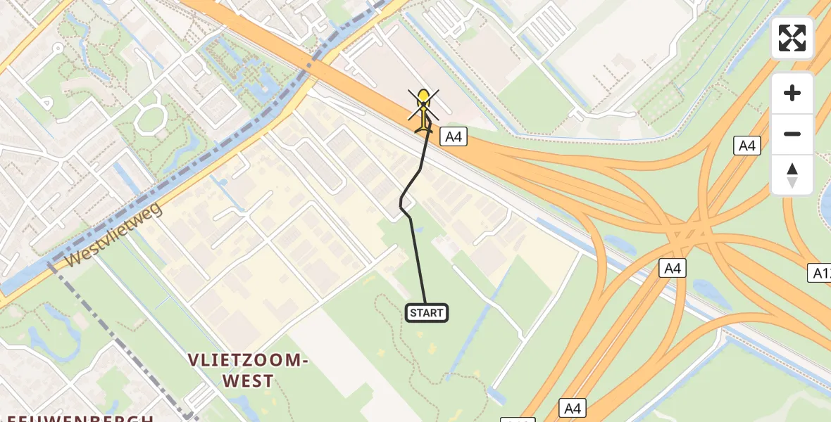 Vluchtroute Politiehelikopter van Den Haag naar Den Haag