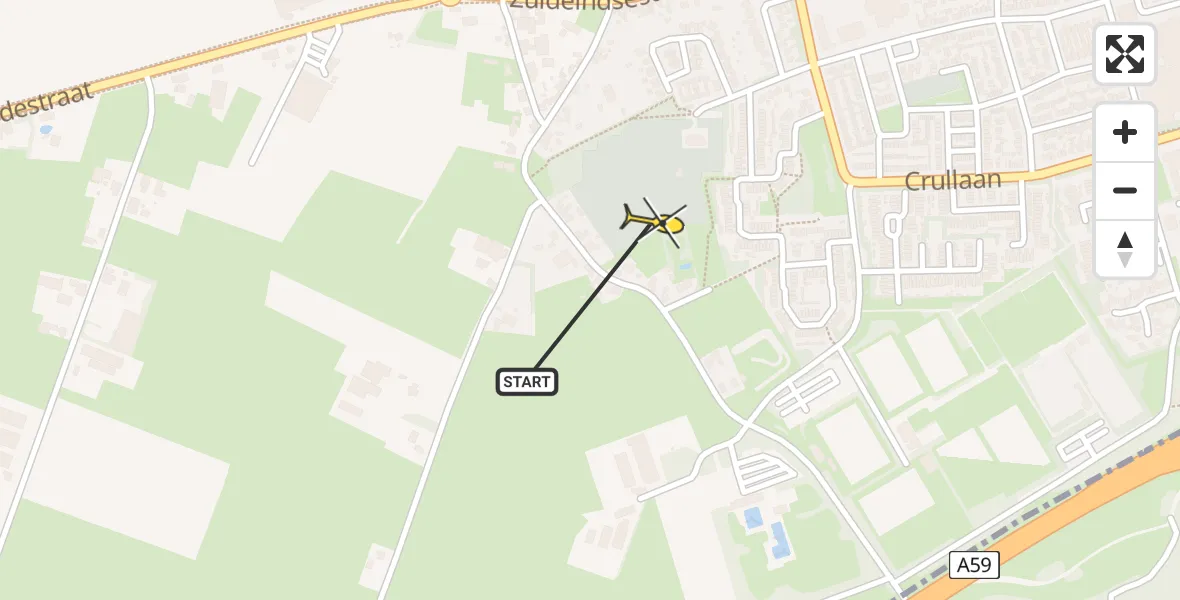 Routekaart van de vlucht: Lifeliner 2 naar Made, Stuivezandsestraat