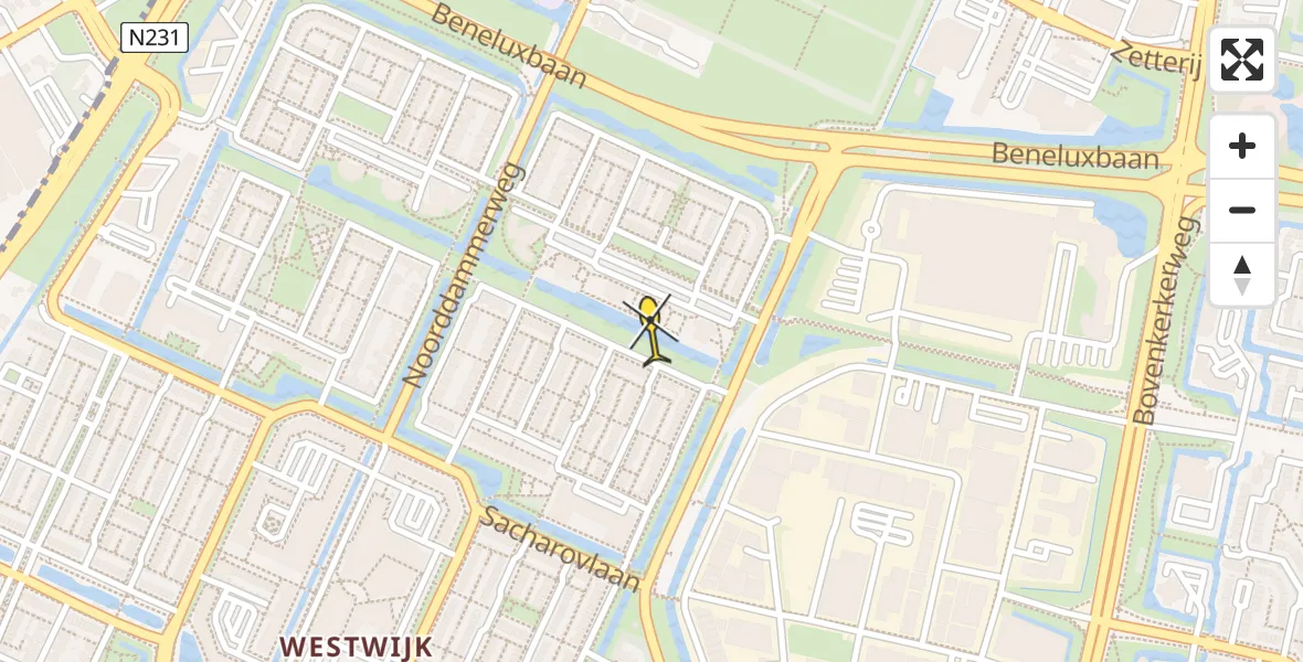 Routekaart van de vlucht: Politiehelikopter naar Amstelveen