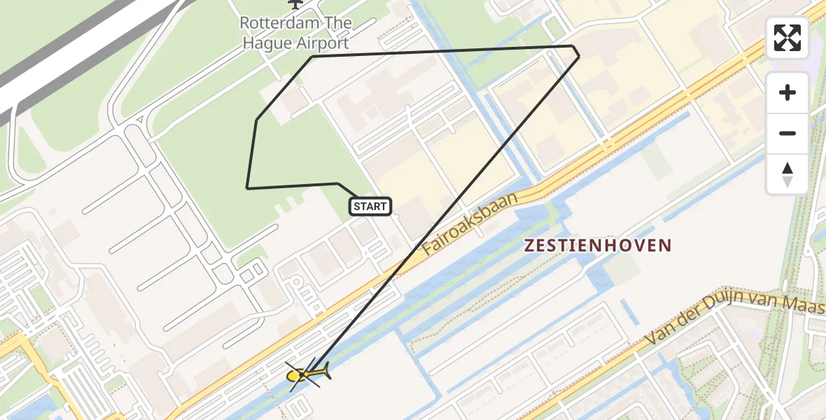 Routekaart van de vlucht: Lifeliner 2 naar Rotterdam The Hague Airport, Tempelhof