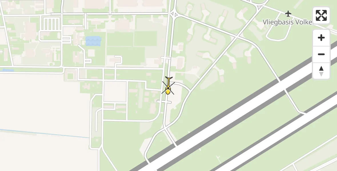 Routekaart van de vlucht: Lifeliner 3 naar Vliegbasis Volkel