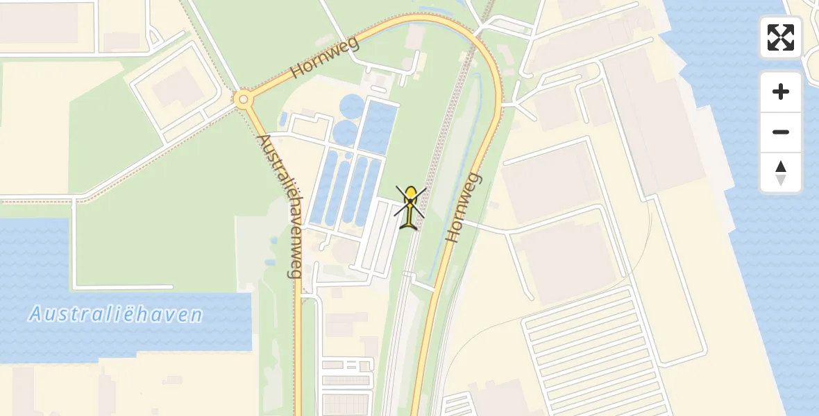 Routekaart van de vlucht: Lifeliner 1 naar Amsterdam Heliport