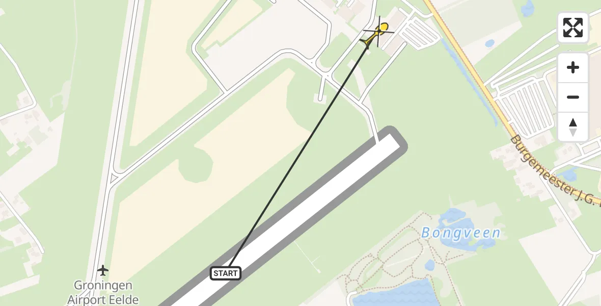 Routekaart van de vlucht: Lifeliner 4 naar Groningen Airport Eelde, Machlaan