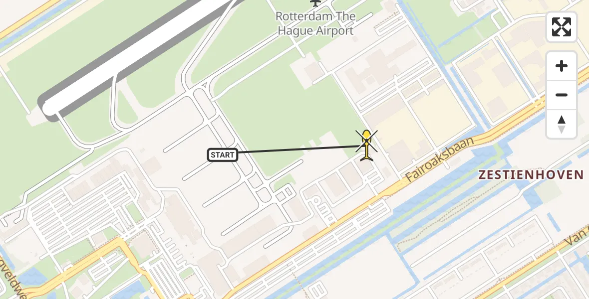 Routekaart van de vlucht: Lifeliner 2 naar Rotterdam The Hague Airport, Brandenburgbaan
