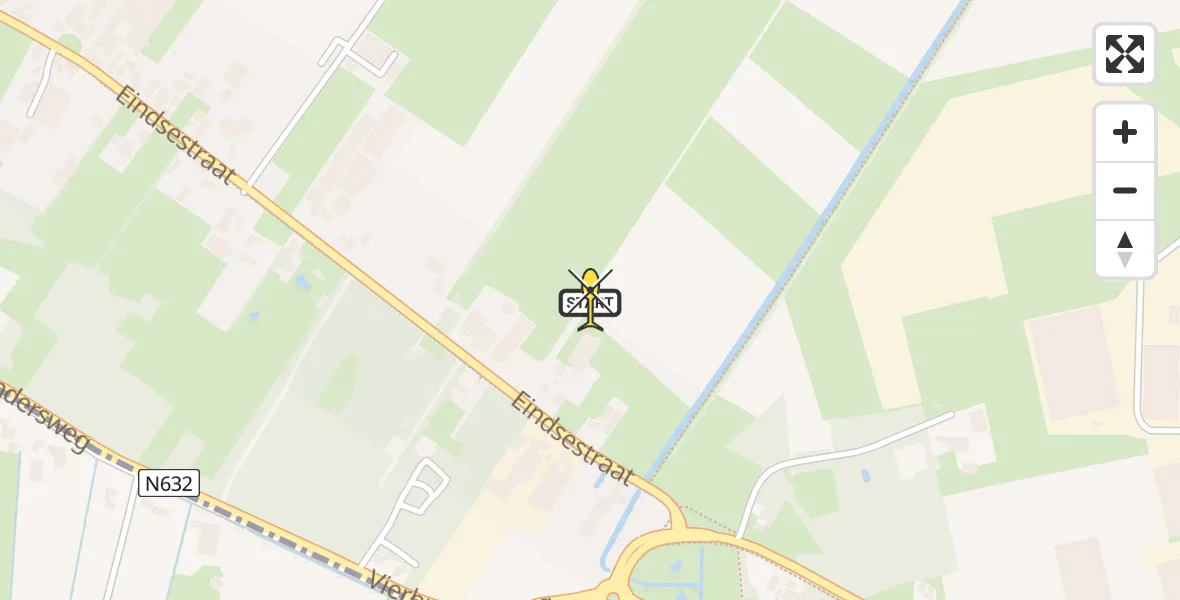 Routekaart van de vlucht: Lifeliner 3 naar Dongen, Eindsestraat