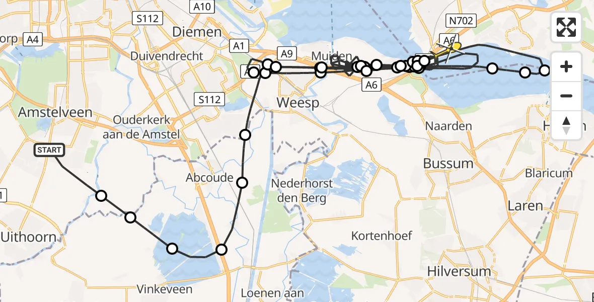 Routekaart van de vlucht: Politieheli naar Almere, Nesserlaan