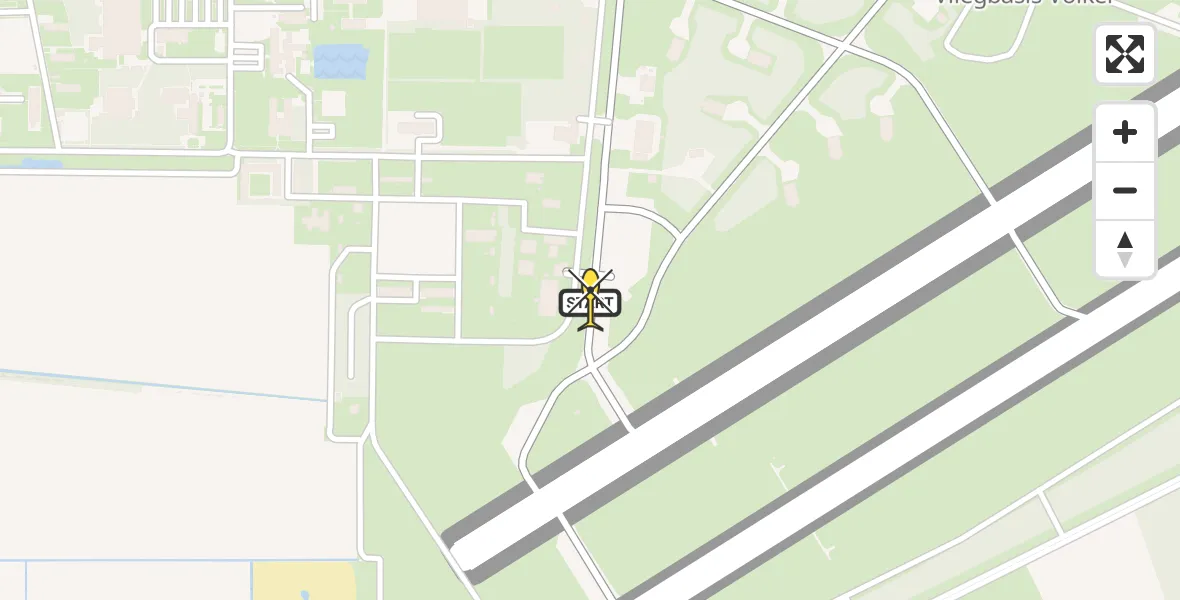 Vluchtroute Politiehelikopter van Vliegbasis Volkel naar Vliegbasis Volkel