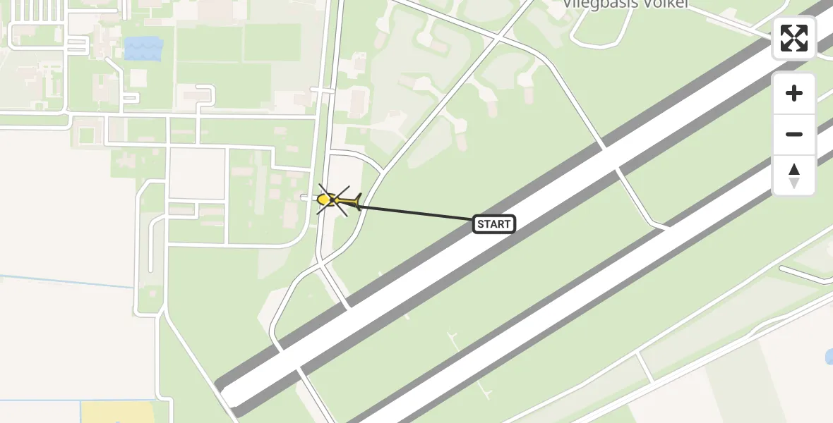 Routekaart van de vlucht: Lifeliner 3 naar Vliegbasis Volkel, Zeelandsedijk