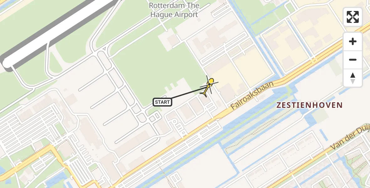 Routekaart van de vlucht: Lifeliner 2 naar Rotterdam The Hague Airport, Brandenburgbaan