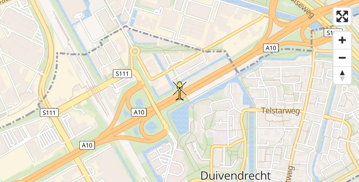 Routekaart van de vlucht: Lifeliner 1 naar Amsterdam-Duivendrecht