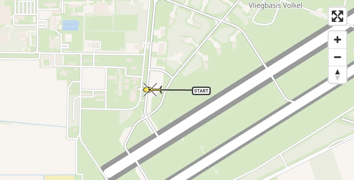 Routekaart van de vlucht: Lifeliner 3 naar Vliegbasis Volkel, Zeelandsedijk