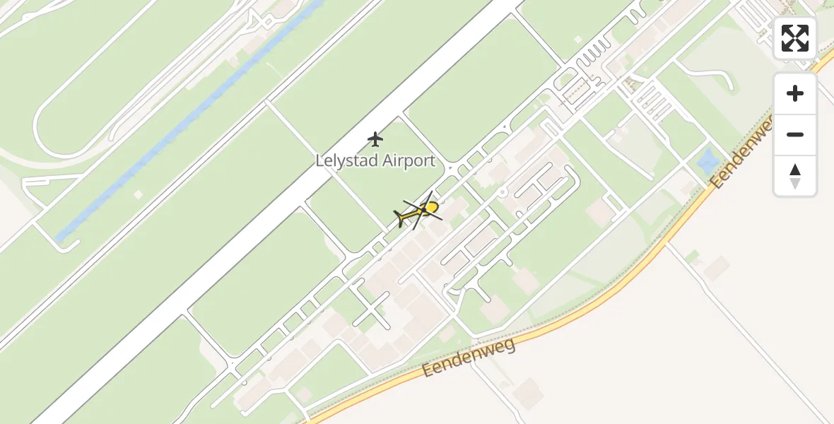 Routekaart van de vlucht: Traumahelikopter naar Lelystad Airport