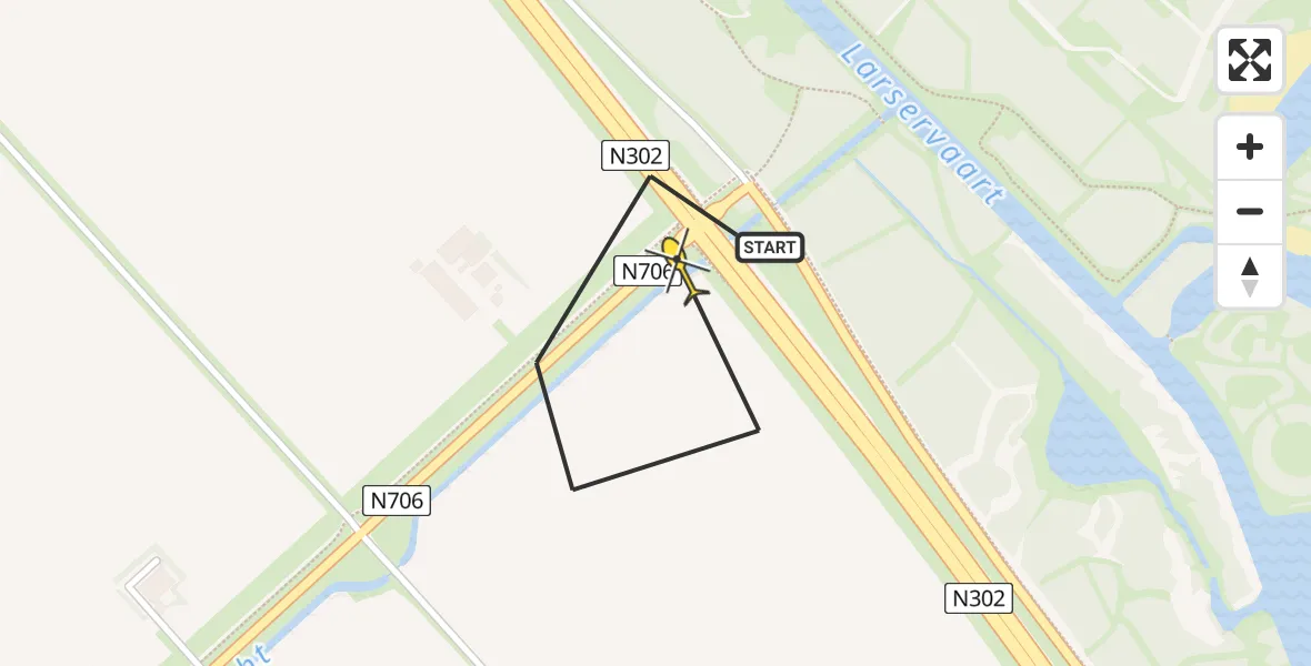 Routekaart van de vlucht: Lifeliner 1 naar Lelystad, Vogeltocht