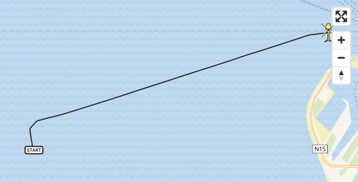 Routekaart van de vlucht: Kustwachthelikopter naar 