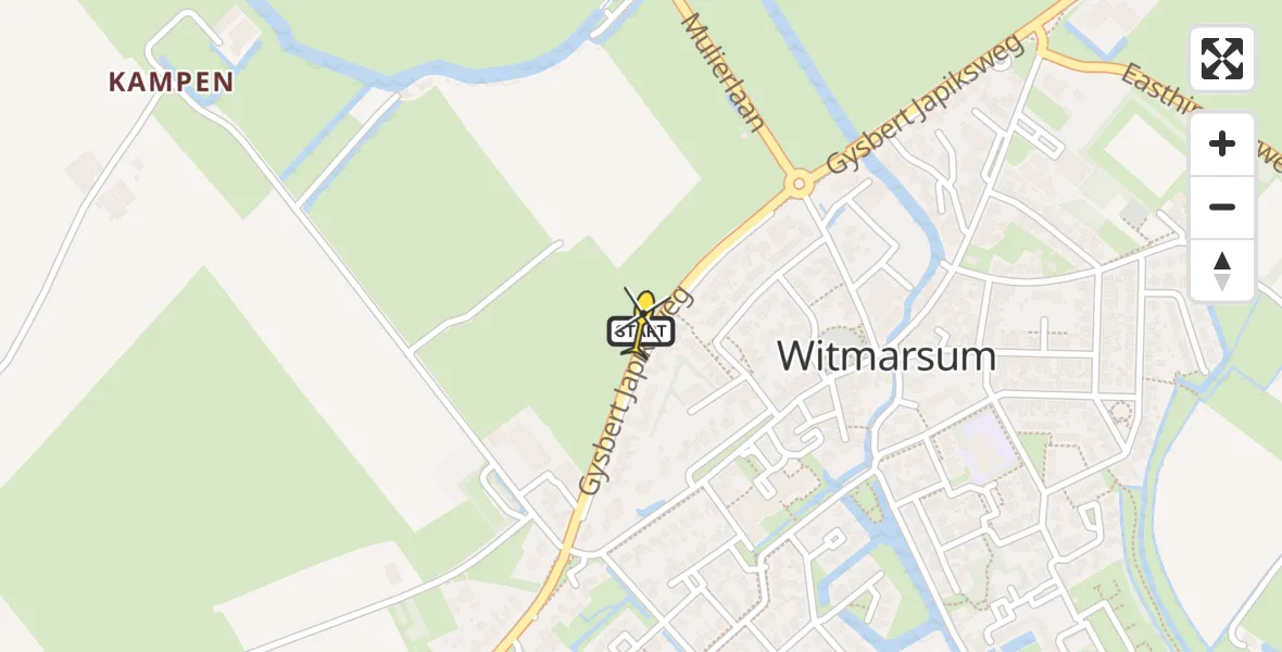 Routekaart van de vlucht: Lifeliner 4 naar Witmarsum, Gysbert Japiksweg