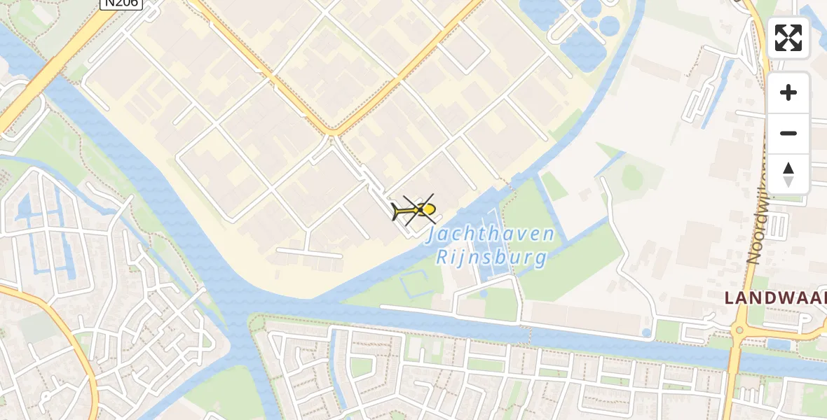 Routekaart van de vlucht: Politiehelikopter naar Katwijk