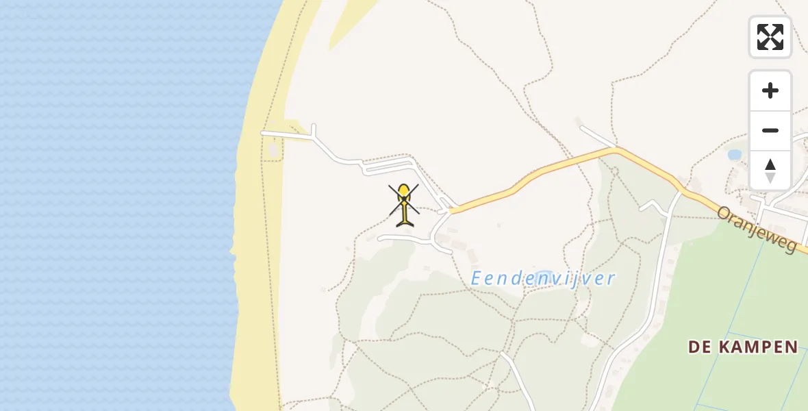 Routekaart van de vlucht: Ambulanceheli naar Hollum