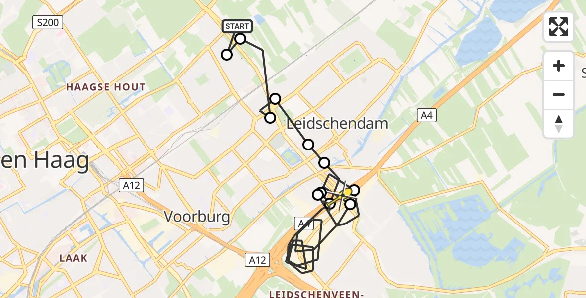 Routekaart van de vlucht: Politiehelikopter naar Den Haag, Noordelijke Randweg