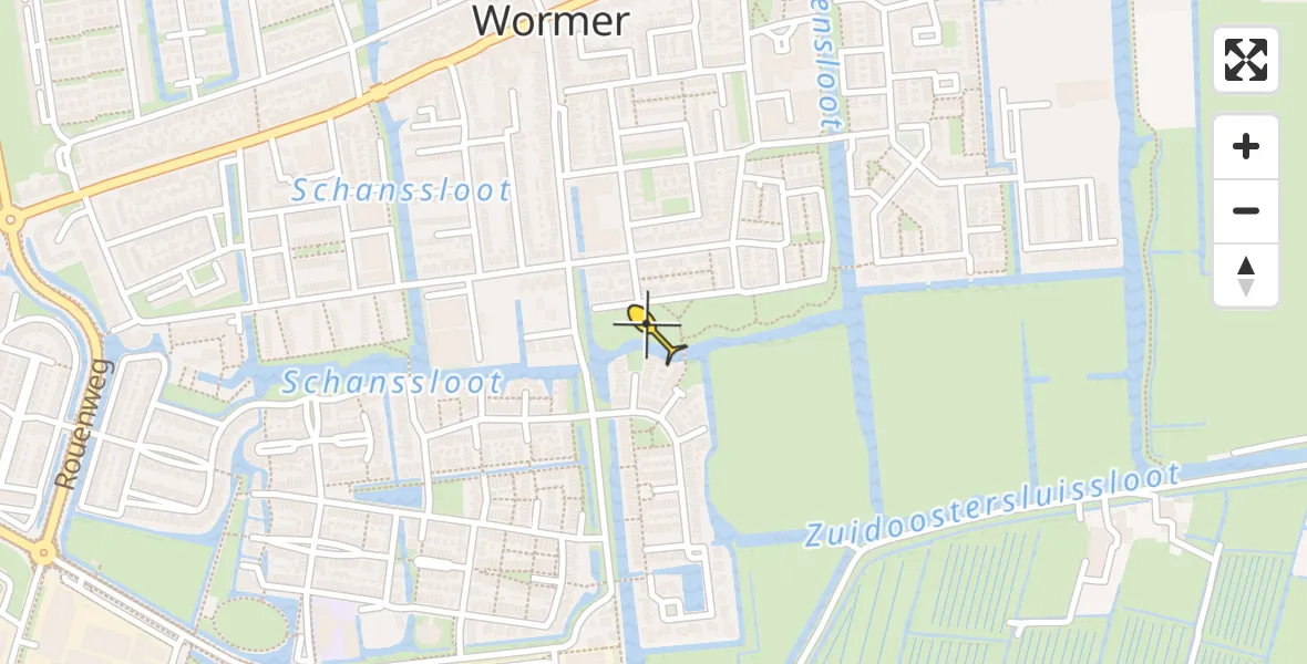 Routekaart van de vlucht: Lifeliner 1 naar Wormer