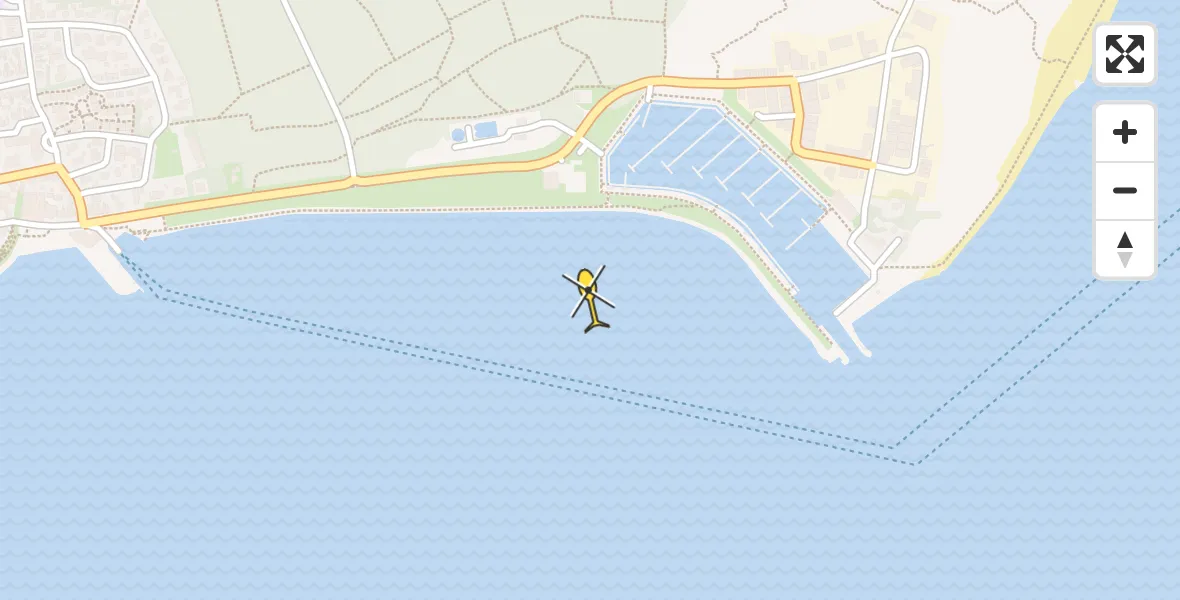 Routekaart van de vlucht: Ambulanceheli naar Vlieland Heliport